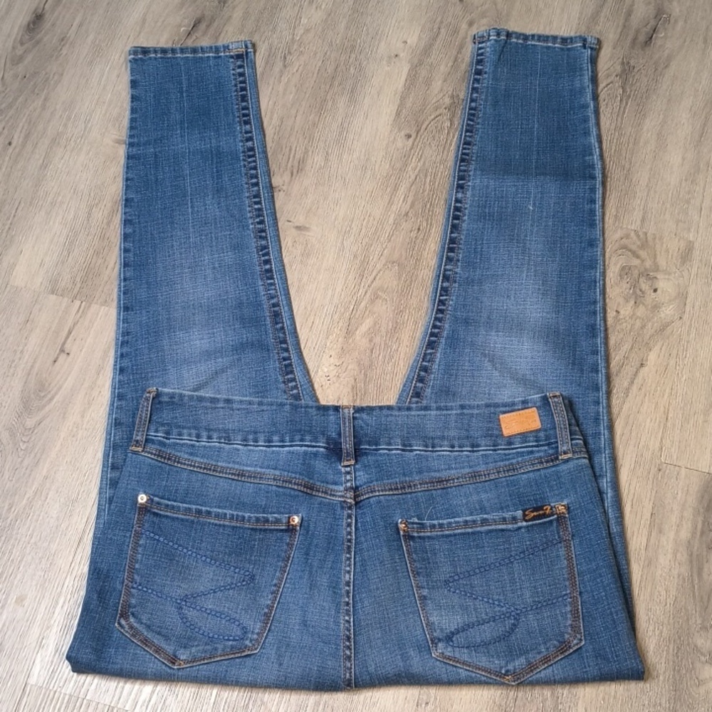 S1159 High Rise Skinny w/29.5" Inseam👖Seven7 Tummy Less Women's Size 14 Jeans - Picture 3 of 8